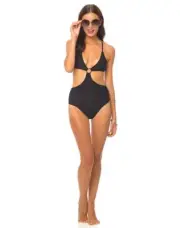 Motel Moondust Cut Out Swimsuit Black XS NWT