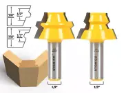 22.5 Degree Lock Miter Router Bit Set - 1/2" Shank - Yonico 15220