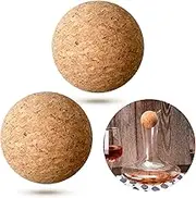 Shappy 2 Pieces Cork Ball Wooden Cork Ball Stopper for Wine Glass Decanter Stopper Replacement Wine Carafe Decanter Bottle Replacement for Christmas Holiday Party Supply (2.8 Inch/ 7 cm)