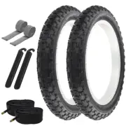 PRO+ BICYCLE 14 x 2.125 BLACK COMP III BMX TREAD W/ TUBES RIM STRIPS LEVERS