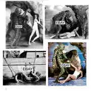 CREATURE FROM THE BLACK LAGOON 1954 MOVIE PHOTO LOT #2 (4) SCIFI FAMOUS MONSTERS