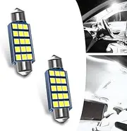 awlbed 2 PCS 42MM 2835 LED Car Interior Dome Lights, IP68 Waterproof Tail Box Light, Double-tip Vehicle Reading Light, Universal Automotive License Plate Light for Truck SUV Car (White Light)