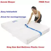 King Size Bed Mattress Protector Plastic Protection Cover Moving & Storage Bag