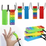Rainbow Brick Baby Toddler Chew Teething Teether Silicone Necklace Boy Girl Toy