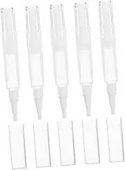 VILLFUL 5Pcs Refillable Twist Pens for Nail Oil Lip Gloss and Cuticle Oil Transparent Makeup Applicator Brush for Easy and Convenient the Go Application