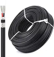 2-Core Shielded Cable UL2464 Tinned Copper 16-28AWG Power & Signal Transmission Low Eccentricity PVC Jacket Multi-Core Shielded Cable for Power Control(60ft,2C-22AWG)