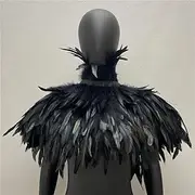 Retro Vintage Punk Gothic Shawls Feather Cape Witch Maleficent Drag Queen Women's Fantasy Walpurgis Night Carnival Masquerade Party / Evening Pride Parade Pri