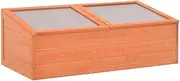 Wooden Garden Portable Greenhouse Cold Frame with Transparent Lid, Wood Open Bottom Raised Plants Bed, Raised Planter Box Protection, Indoor & Outdoor Mini Green House, 100x50x34 cm