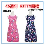 三寶家飾~台灣製 三麗鷗圍裙 45週年 HELLO KITTY圍裙，二口袋圍裙圍廚房圍裙咖啡廳圍裙 餐飲圍裙