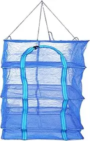ETUCYNG Drying Net,Drying Rack 4 Layers Folding Fish Mesh - Foldable Drying Rack Net Dryer, Folding Fish Mesh Dry Net with Zippers Opening for Drying Seeds Fish Vegetables