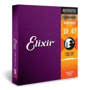 Elixir Extra Light Acoustic Guitar Strings with NANOWEB Coating 16002