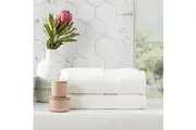 2pc Renee Taylor Stella 650GSM Bamboo Cotton Bath Sheet Bathroom Towel White