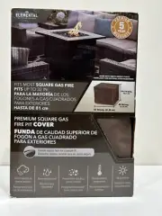 Elemental Premium Square Gas Fire Pit Cover 32x32x24.5- Brown