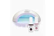 3PC GELISH PRO GEL NAIL KIT - Red/Pink Glitter - Curing Lamp, 2 Colours