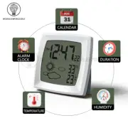 LCD Digital Thermometer Hygrometer Time Clock Induction Light Weather Forecast