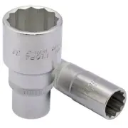Elora 1/2"D 27mm Deep Bi Hexagon Socket Chrome Plated Knurled Ring 11938