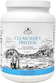 MT. CAPRA SINCE 1928 Goat Whey Protein | Grass-Fed Undenatured Whey Protein Powder from Pastured Goats, High in Branch Chain Amino Acids, Natural Vanilla - 1 Pound