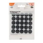 Taskmaster 15mm Black Self Adhesive Screw Caps - 250 Pack