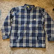 Carhartt Relaxed Fit Flannel Sherpa-Lined Shirt Jac Size 2XL Tall