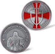 The Knight Templar Challenge Coin Red Cross Religious Coin