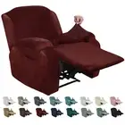 MAXIJIN Velvet 4 Piece Recliner Cover Stretch Plush Soft Cover for Recliner C...