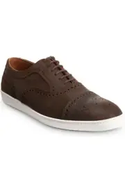 Allen Edmonds Men's Strand Sneak Snuff Brown Cap Toe Oxford Dress Sneaker 10 D