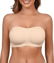 [DEANGELMON] Strapless Bras for Women Seamless Padded Bandeau Bra Non-Slip Silicone Tube Top Wireless Push Up Bralettes