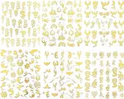Labymos 6Pcs Dragon Phoenixs Nail Stickers Chinese Style Waterproof Adhesive Nail Art Decal (Gold)
