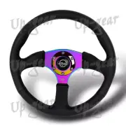 Black Leather NRG 350mm 6-Hole Neo Chrome 3-Spoke 14" Steering Wheel RST-023MC-R