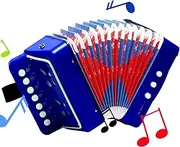 Kids Accordion - min-i Musical Instrument Button Accordion for Kids | 18 x 17 x 10 cm Portable Small with 7 Buttons Funny Music Toy for Beginners and Girls from 3 Years