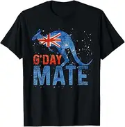 [LWDXMYKW] G Day Mate Kangaroo Aussie Animal Australia Flag Australia T-Shirt