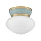 Lark Lucy 1 Light Small Flush Mount, Lacquered Brass/Cased Opal - 83601LCB-SF
