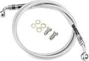 Mofun Chrome Front Brake Line Kit Stainless Steel 45" For 12"-14" Handlebar Non-ABS Compatible with Harley Dyna Super Glide 2000-2005, Softail Slim Fat Boy Deluxe 2005-2014