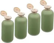 Cabilock 4pcs Shampoo Bottle Squeeze Bottles Plastic Bottles with Flip Cap Plastic Travel Lotion Bottles Refillable Travel Dispensers Reusable Travel Bottles Green or