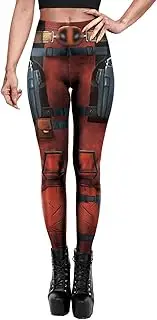 [Bemeiren] Women's Retro Steampunk Stretch Superhero Printed Leggings Comic Pants for Halloween Cosplay