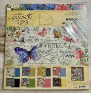 Graphic 45 **FLUTTER** 12x12 COLLECTION PACK Double-Sided & Stickers 2018 NEW