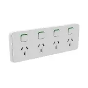 Clipsal Iconic Series Cover Frame - 4 Switches & 4 Sockets - 10 A - Horizontal - Cool Grey - 3015/4C-CY