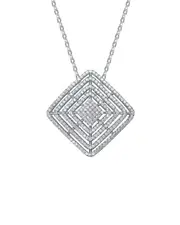 Genevive Silver CZ Stud Necklace