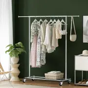159CM Artiss Clothes Rack Heavy Duty Adjustable Garment Rail Wheels