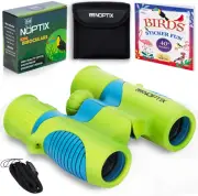 Kids Binoculars Girls or Boys Real Binoculars in Green Blue - Binoculars for Tod