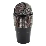 Car Trash Can Rhinestones Portable Car Cup Holder Trash Bin Assorted Color 1pcs