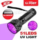 51 LED 395nM Violet Flashlight UV Ultra Black Light Torch Lamp Light Aluminum AU
