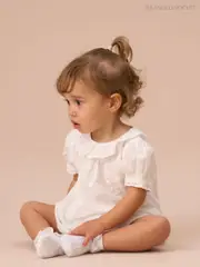 Angel & Rocket White Mia Ivory Embroidered Tunic And Bloomer Set (AN7644) | $60