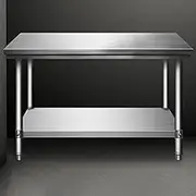 YUGXTH Stainless Steel Work Table, Stainless Steel Catering Table, Heavy Duty Prep Worktable, 2/3 Tier Food Prep Table Work Bench for Kitchen Restaurant Garage(2 Layer 80x60x80cm)