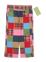 New Girl KC Parker Preppy Plaid Patchwork Cropped Adjustable Waist Pants Size 7