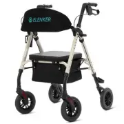 ELENKER All-Terrain Rollator Walker with 8” Non-Pneumatic Wheels, Sponge P