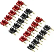 Seismic Audio - Pack of 20 (10 Red & 10 Black) Banana Plugs Gold Speaker Cable Connectors - Plugs