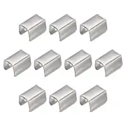 Fold Over Crimp Caps, 200Pcs 15 x 9mm Ribbon End Clasp Tips, White Nickel