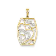 14K Yellow Gold Real Diamond Pendant