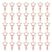 60 Pcs Star Shape Snap Clasp Hooks with Chain Swivel Buckle, Rose Gold
